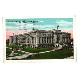 Municipal Courts Building St Louis MO Vintage Postcard Milwaukee Mailed 1934